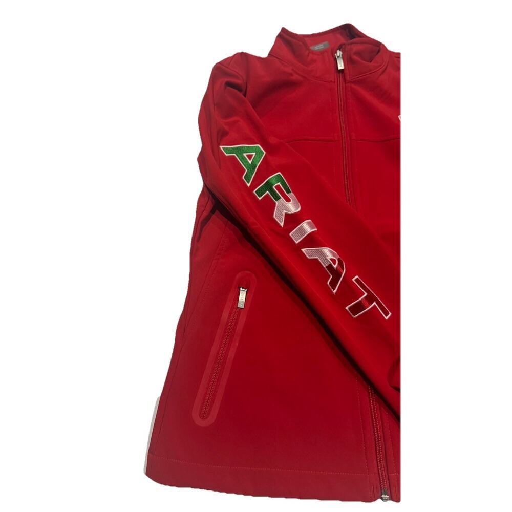 Ariat Mexico Team Softshell Jacket Red Fleece Lined Womens XS Flag - Picture 7 of 10